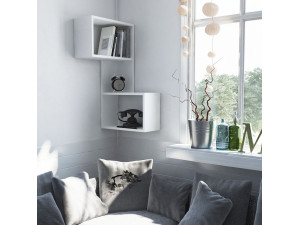 Étagère murale en bois "Part" - 47 x 20 x 85 cm - Blanc 2