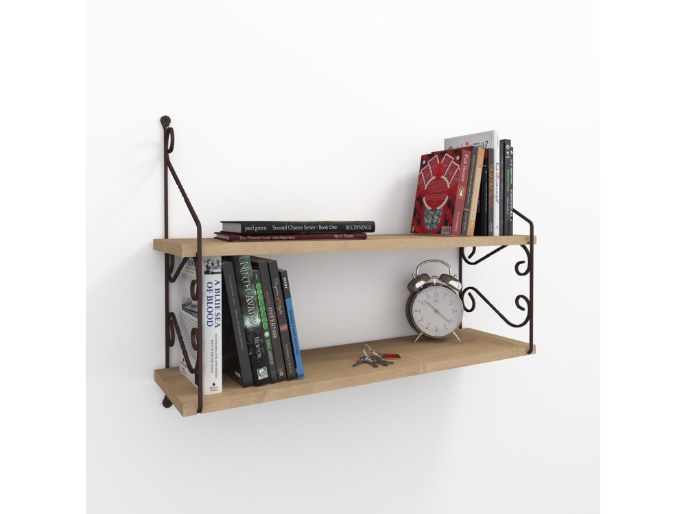 Étagère murale en bois "Seramoni" - 72 x 22 x 51 cm - Chêne