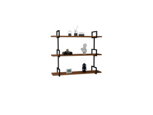 Étagère murale en bois "Uras" - 87 x 22 x 76 cm - Noyer