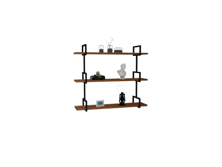 Étagère murale en bois "Uras" - 87 x 22 x 76 cm - Noyer