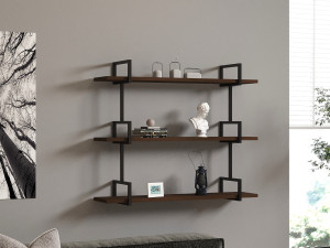 Étagère murale en bois "Uras" - 87 x 22 x 76 cm - Noyer 2