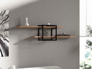 Étagère murale en bois "Mone" - 120 x 18 x 30 cm - Pin atlantique 2