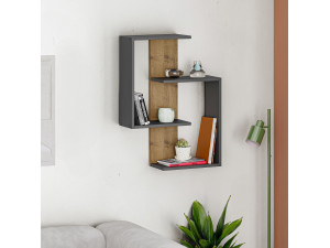Étagère murale en bois "Paranoid" - 64 x 22 x 85 cm - AnthraciteChêne 2