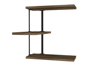 Étagère murale en bois "Frisbi" - 45 x 20 x 47 cm - NoyerNoir