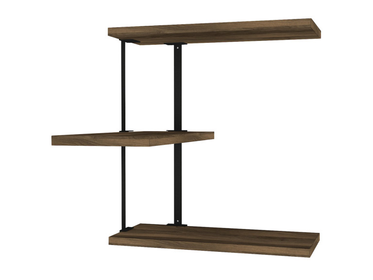 Étagère murale en bois "Frisbi" - 45 x 20 x 47 cm - NoyerNoir