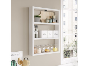 Étagère murale en bois "PR1" - 43 x 9 x 60 cm - Blanc 2