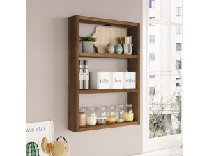 Étagère murale en bois "PR1" - 43 x 9 x 60 cm - Noyer 2