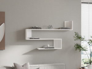 Étagère murale en bois "Penne" - 120 x 20 x 71 cm - Blanc 2