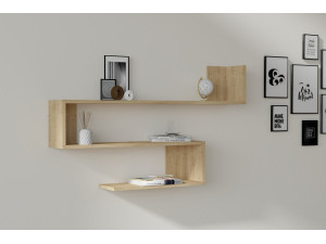 Étagère murale en bois "Penne" - 120 x 20 x 71 cm - Chêne Saphir 2