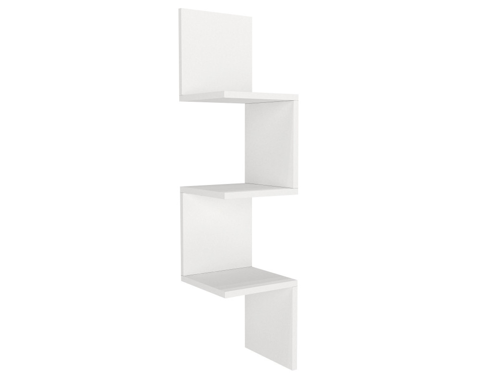 Étagère murale en bois "Corner" - 25 x 25 x 105 cm - Blanc