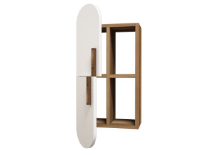 Étagère murale en bois "Rose" - 35 x 22 x 60 cm - NoyerBlanc