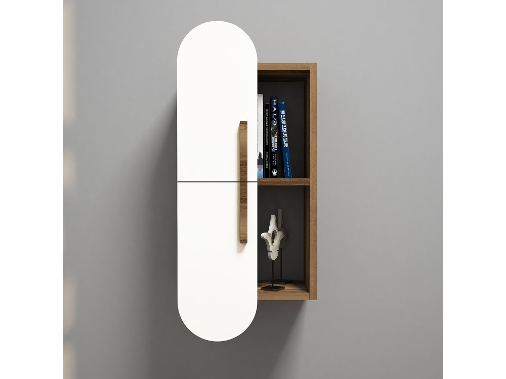 Étagère murale en bois "Rose" - 35 x 22 x 60 cm - NoyerBlanc