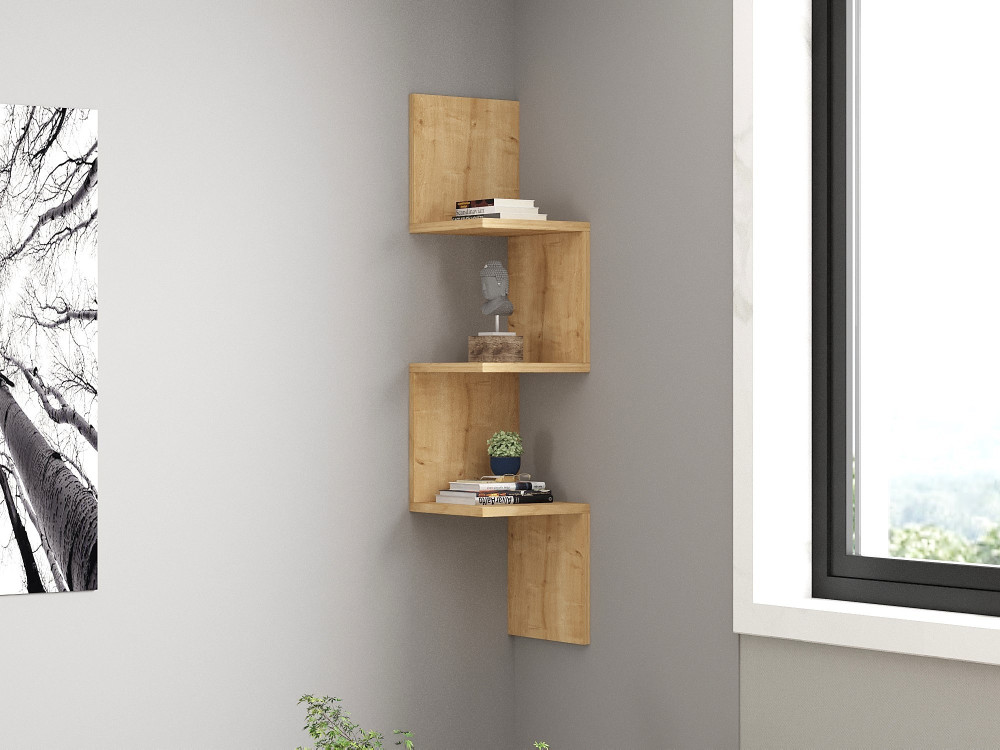 Étagère murale en bois "Zikzak" - 25 x 25 x 105 cm - Saphir