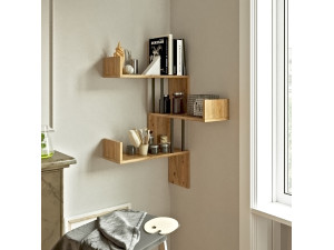 Étagère murale en bois "VG17" - 60 x 60 x 109 cm - Pin atlantique 2