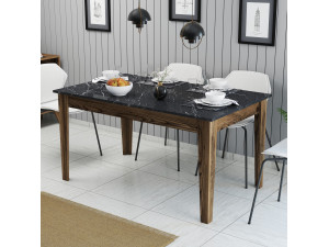 Table de repas en bois "Milan500" - 145 x 88 x 75 cm - Noir 2