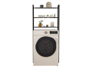 Meuble lave-linge en métal "Nigel" - 68 x 24 x 150 cm - Noir