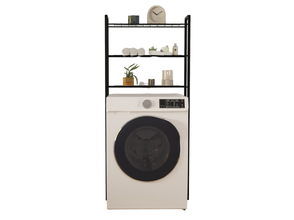 Meuble lave-linge en métal "Nigel" - 68 x 24 x 150 cm - Noir