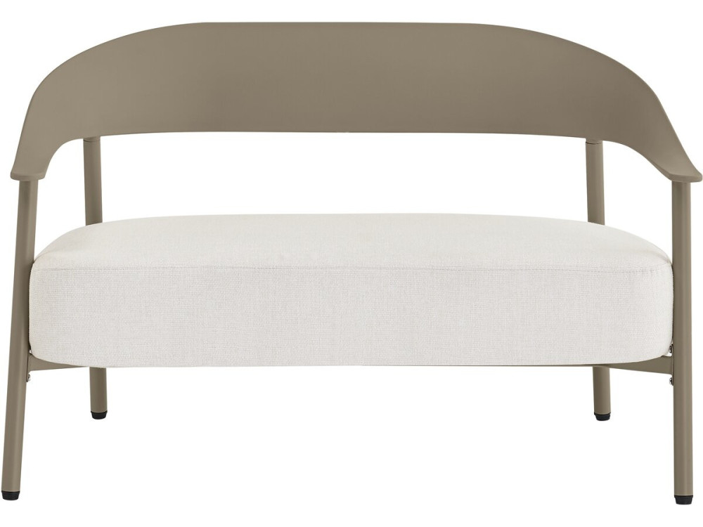 Canapé de jardin en plastique et métal "Céora" - 2 places - Taupe