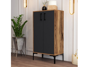 Meuble à chaussures en bois "Prag" - 60 x 35 x 111 cm - Gris anthracite 2