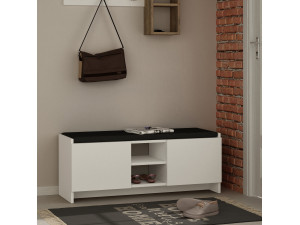 Meuble à chaussures en bois "Zulla" - 110 x 37 x 43 cm - Blanc 2