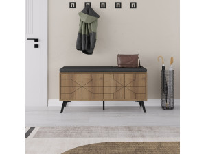 Meuble à chaussures en bois "Dune" - 107 x 35 x 55 cm - Marron 2
