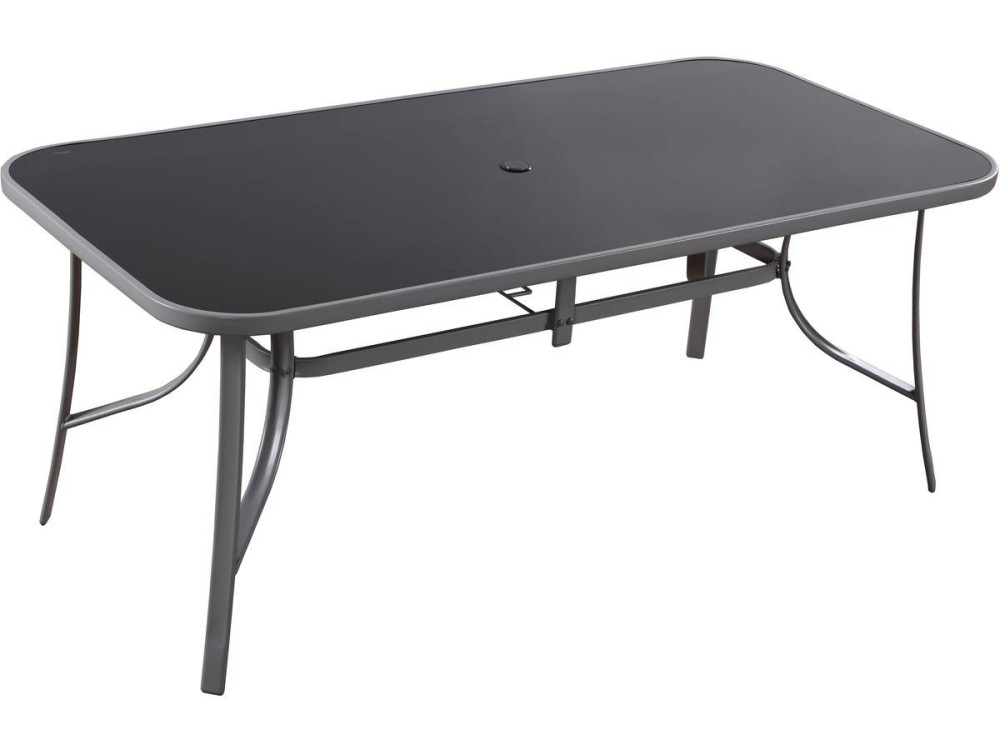Table et chaises de jardin en textilène "Cordoba XL 180" - Phoenix - 8 places - Noir