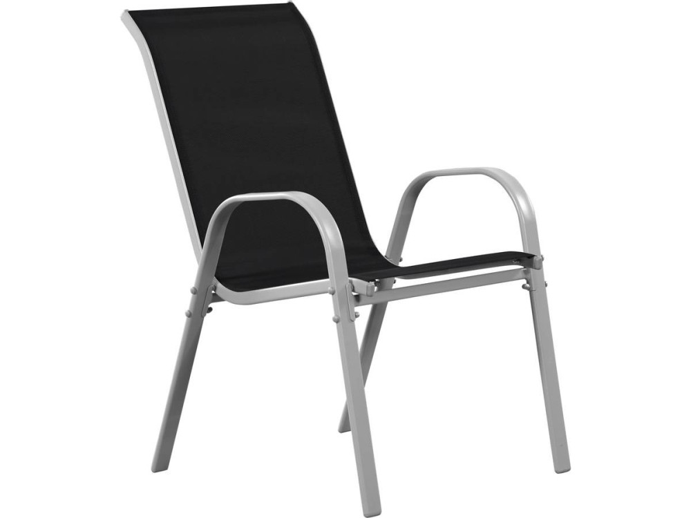 Table et chaises de jardin en textilène "Cordoba XL 180" - Phoenix - 8 places - Noir