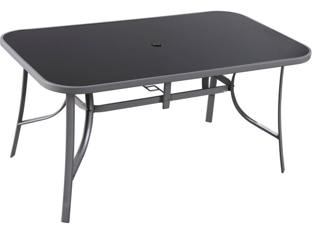 Table et chaises de jardin en textilène "Cordoba" - Phoenix - 6 places - Gris foncé