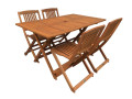 Table et chaises de jardin en bois exotique "Hongkong 4" - Maple - Marron clair