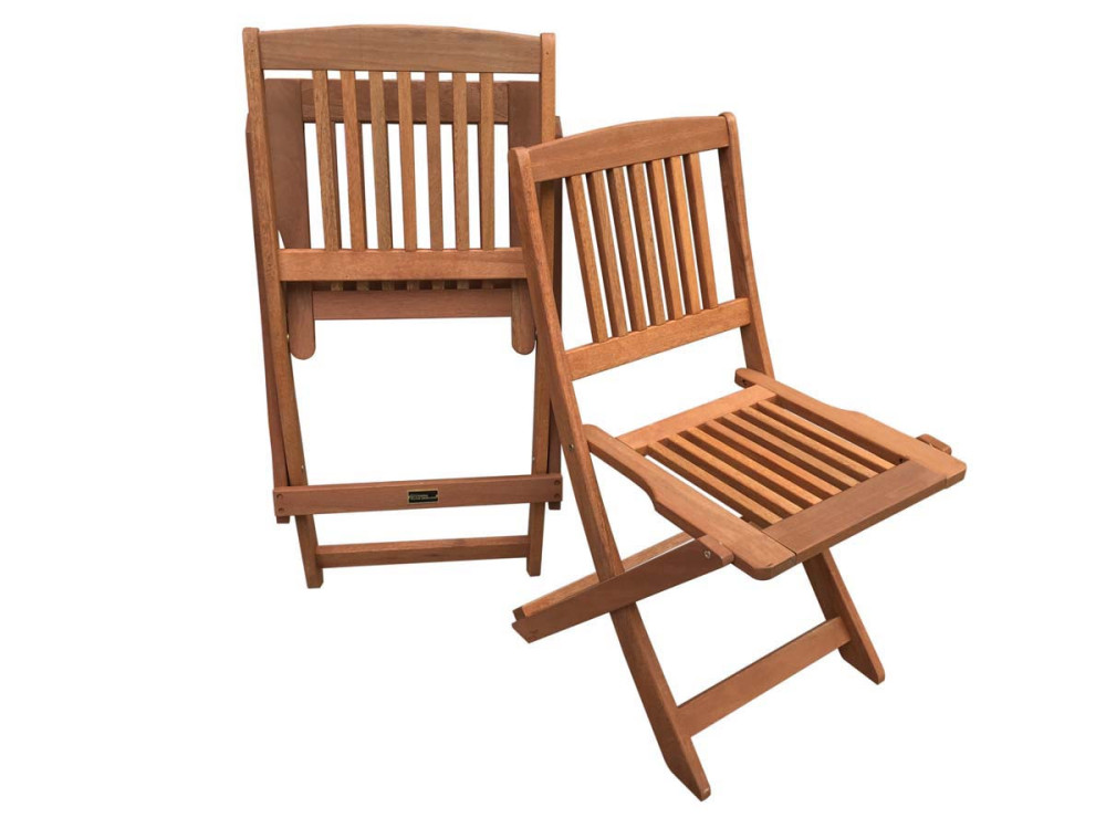 Table et chaises de jardin en bois exotique "Hongkong 4" - Maple - Marron clair