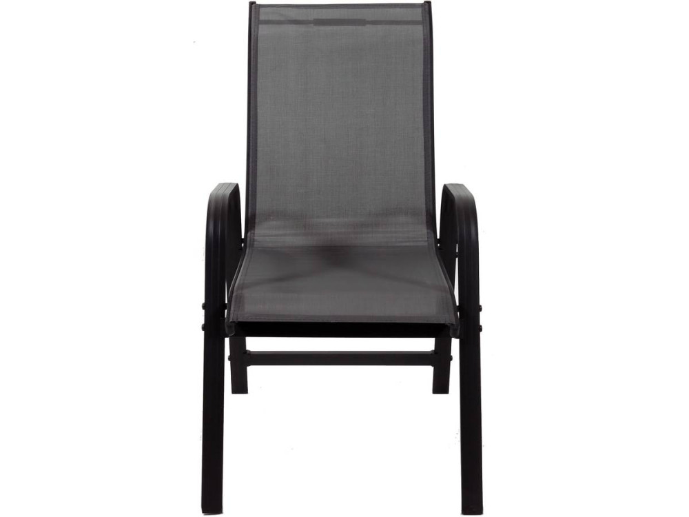 Table et chaises de jardin en textilène "cordoba + Porto" 6 personnes gris foncé