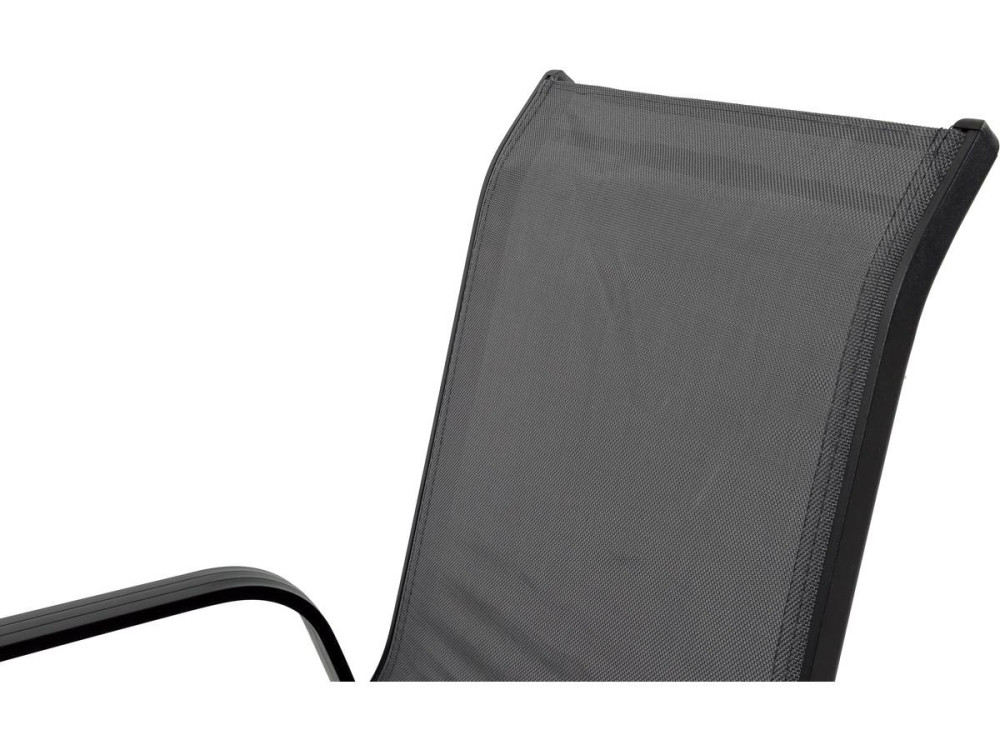Table et chaises de jardin en textilène "cordoba + Porto" 6 personnes gris foncé