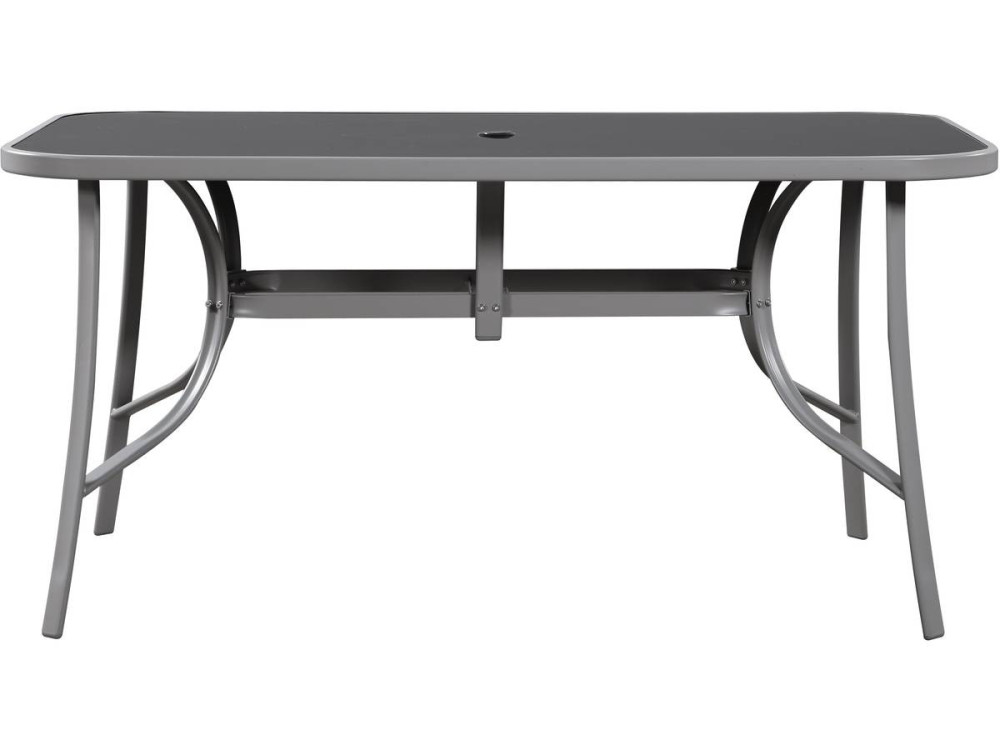 Table et chaises de jardin en textilène "cordoba + Porto" 6 personnes gris clair