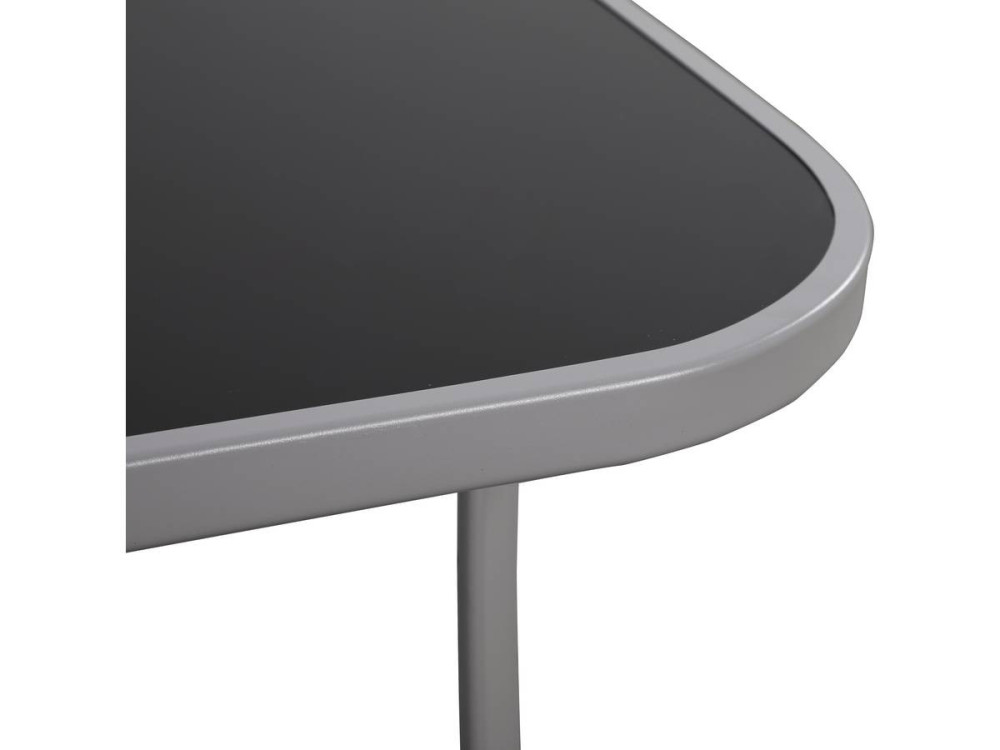 Table et chaises de jardin en textilène "cordoba + Porto" 6 personnes gris clair