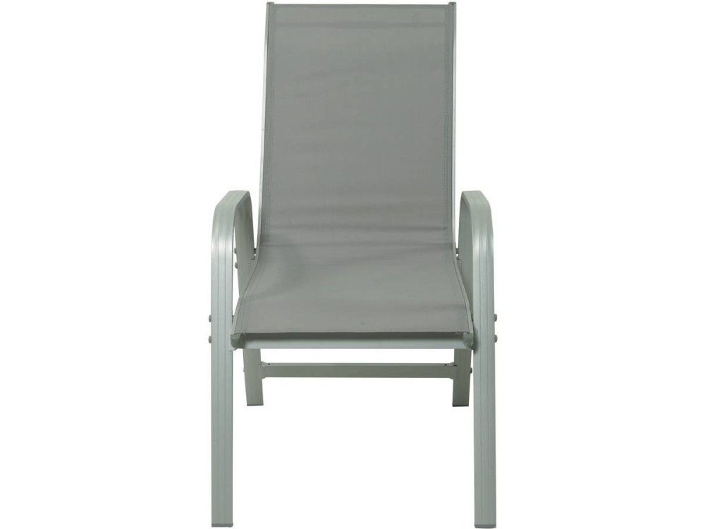 Table et chaises de jardin en textilène "cordoba + Porto" 6 personnes gris clair