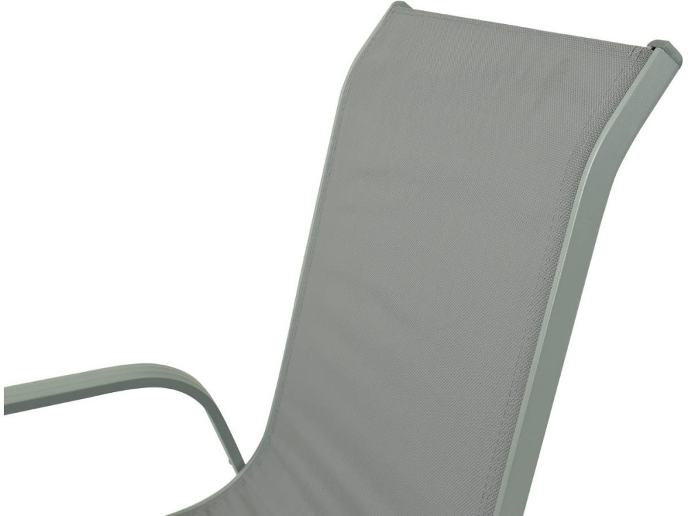 Table et chaises de jardin en textilène "cordoba + Porto" 6 personnes gris clair