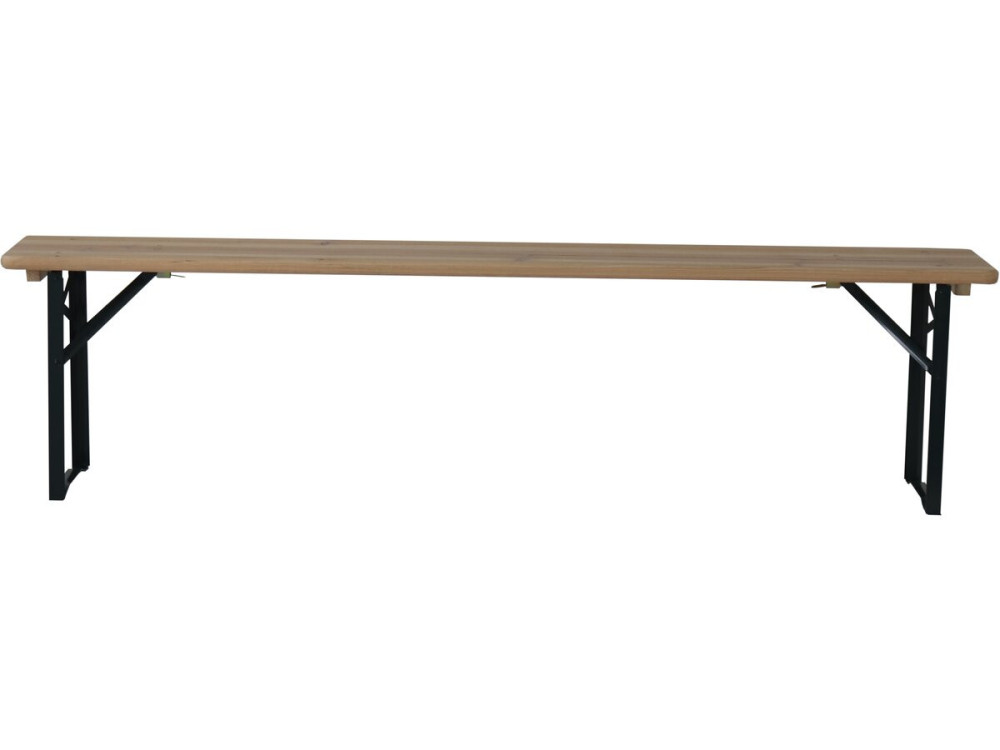 Table de jardin brasserie pliante avec 2 bancs " Lisbonne " - 176 x 46 x 75 cm -  Marron