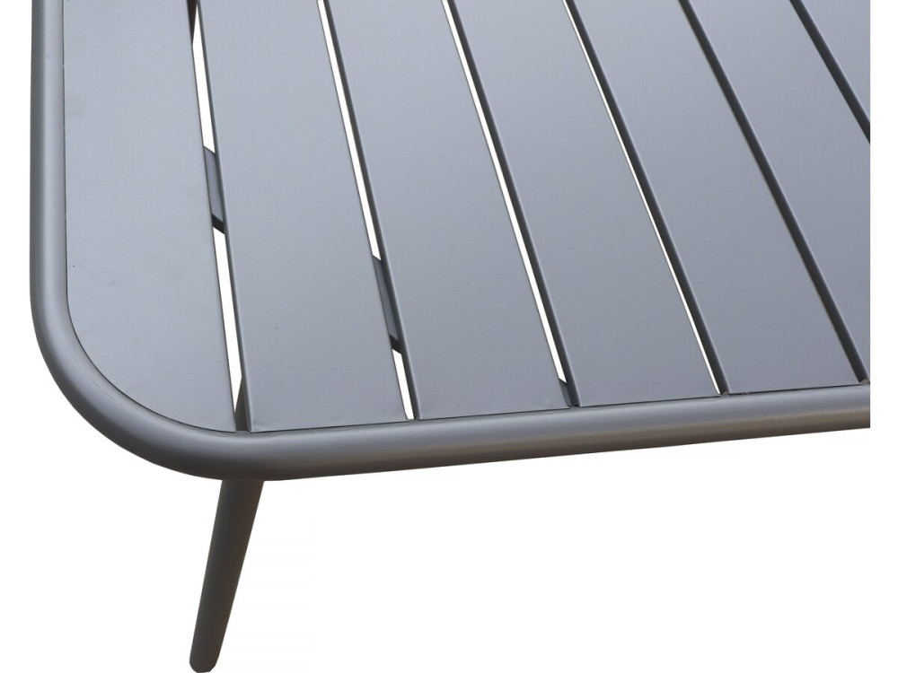 Table et chaises de jardin en métal "Bilbao" - 6 places - Gris