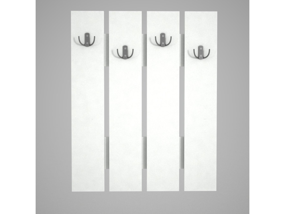 Porte-manteau mural en bois "Anita" - 64 x 3 x 80 cm - Blanc