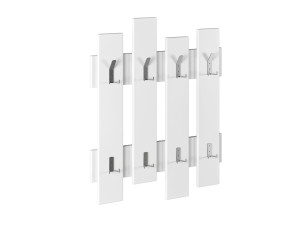 Porte manteau mural en bois "Wave" - 64 x 4 x 79 cm - Blanc
