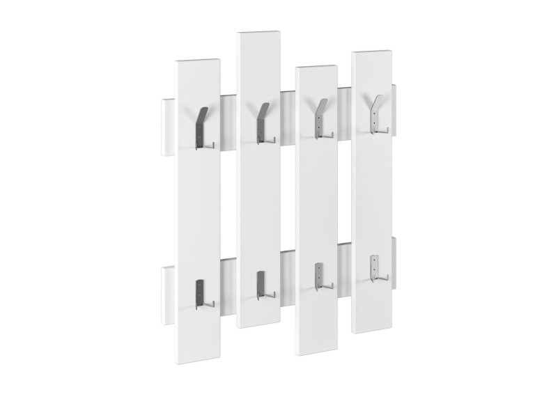 Porte manteau mural en bois "Wave" - 64 x 4 x 79 cm - Blanc