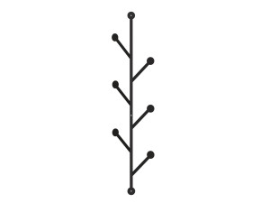 Porte manteau mural en métal "Ponpon" - 22 x 5 x 94 cm - Noir
