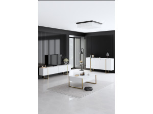 Ensemble de meubles de salon en bois "Luxe" - 160 x 35 x 80 cm - Blanc 2
