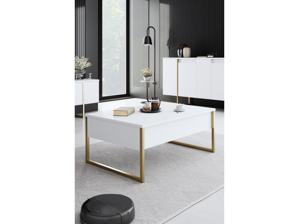 Ensemble de meubles de salon en bois "Luxe" - 160 x 35 x 80 cm - Blanc