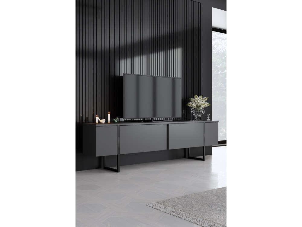 Ensemble de meubles de salon en bois "Luxe" - 160 x 35 x 80 cm - Noir