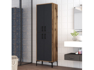 Meuble multi-usages en bois "Berlin A" - 60 x 35 x 200 cm - NoyerAnthracite 2