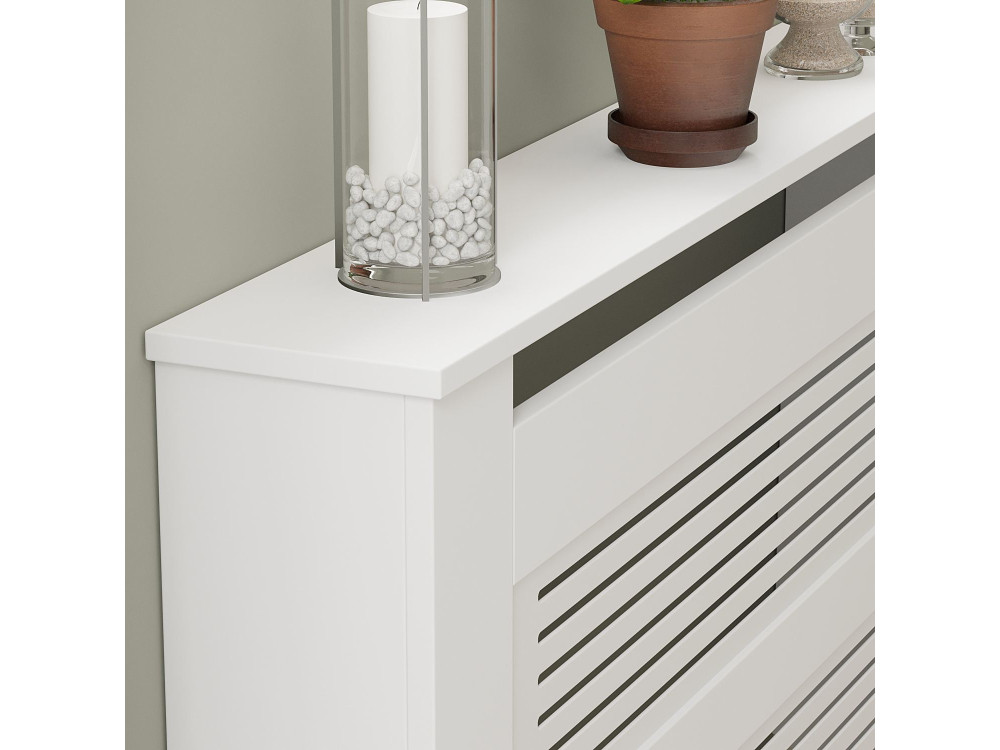 Armoire de radiateur en bois "Termora" 112 x 19 x 82 cm - Blanc