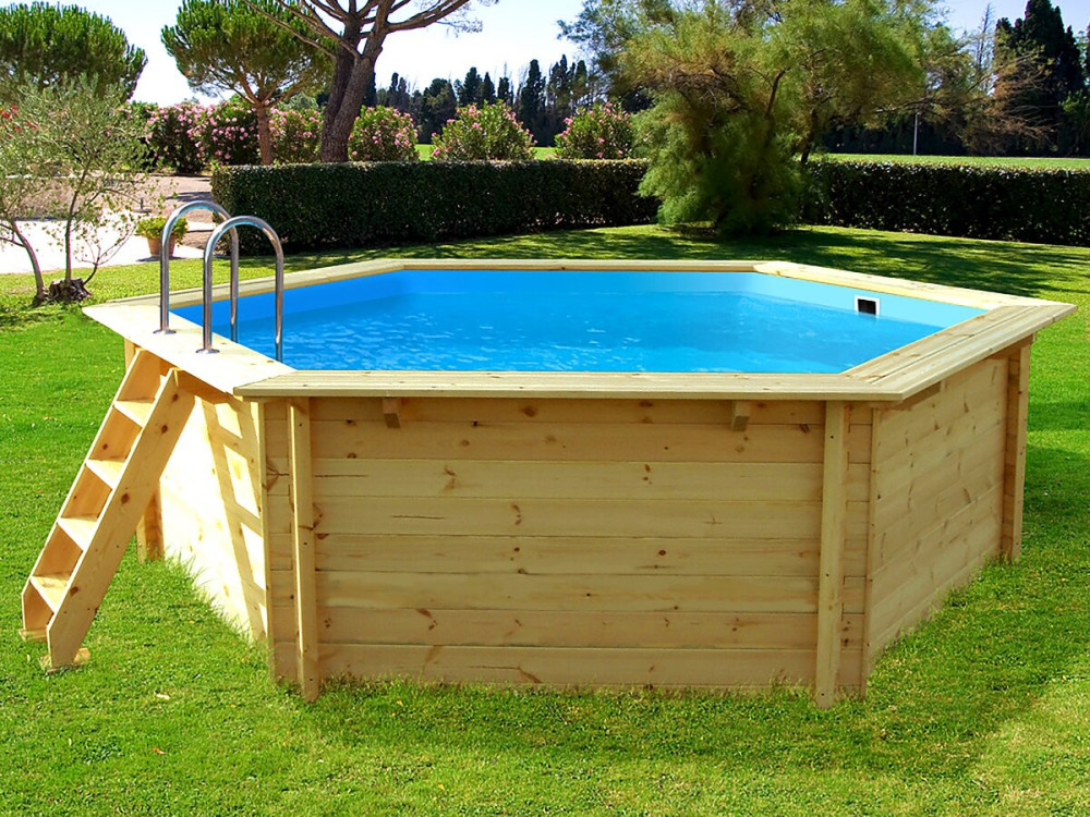 Piscine bois " Hawai " - 4.10 x 1.18 m + Pompe à chaleur  3.5 kw/h