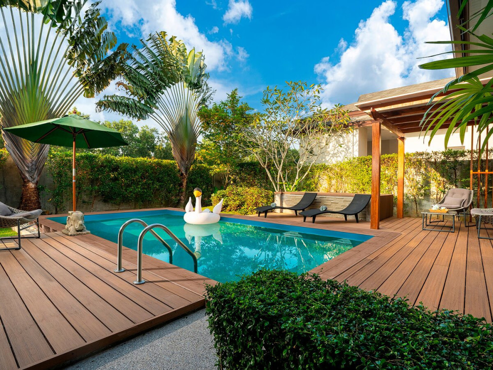 Piscine bois rectangle " Panama 130 "- 6.20 x 4.10 x 1.31 m + Pompe à chaleur 6 kw/h inverter "PowerLine by Hayward" - Noir