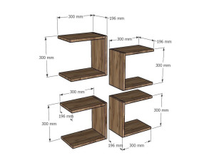 Étagère murale en bois "Base" - 30 x 19 x 30 cm - Marron